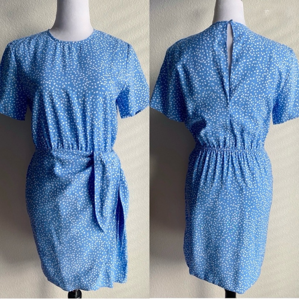 & Other Stories Dress Blue Polka Dot